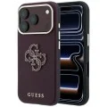 Калъф за iPhone 18 Pro Max / iPhone 17 Pro Max - Grained Leather and Big Resin Logo (GUHCP18X6PSS4RGU) - Guess - Бордо