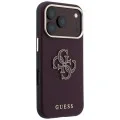 Калъф за iPhone 18 Pro Max / iPhone 17 Pro Max - Grained Leather and Big Resin Logo (GUHCP18X6PSS4RGU) - Guess - Бордо