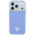 Калъф за iPhone 18 Pro Max / iPhone 17 Pro Max - Grained Triangle Logo MagSafe (GUHMP18XPGSMTLSB) - Guess - Светло син