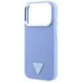 Калъф за iPhone 18 Pro Max / iPhone 17 Pro Max - Grained Triangle Logo MagSafe (GUHMP18XPGSMTLSB) - Guess - Светло син