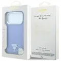 Калъф за iPhone 18 Pro Max / iPhone 17 Pro Max - Grained Triangle Logo MagSafe (GUHMP18XPGSMTLSB) - Guess - Светло син