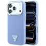 Калъф за iPhone 18 Pro Max / iPhone 17 Pro Max - Grained Triangle Logo MagSafe (GUHMP18XPGSMTLSB) - Guess - Светло син