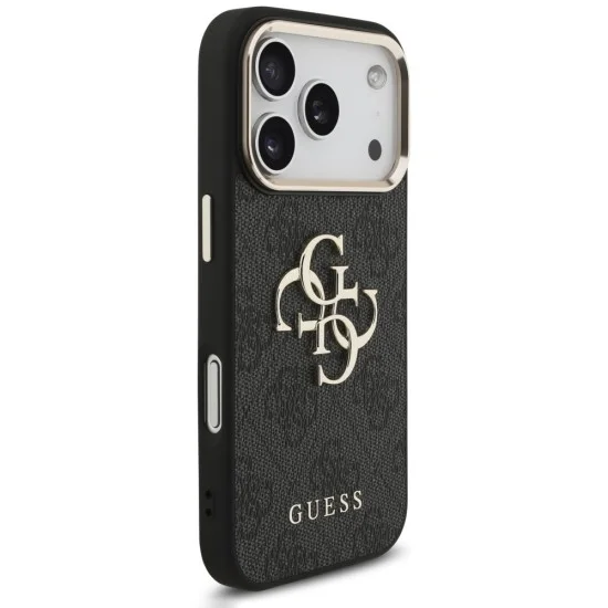 Калъф за iPhone 18 Pro Max / iPhone 17 Pro Max - Hardcase 4G Classic Logo with Strap (GUHCP18XP4GMGSCK) - Guess - Черен