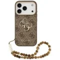 Калъф за iPhone 18 Pro Max / iPhone 17 Pro Max - Hardcase 4G Classic Logo with Strap (GUHCP18XP4GMGSCW) - Guess - Кафяв