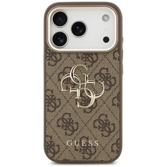 Калъф за iPhone 18 Pro Max / iPhone 17 Pro Max - Hardcase 4G Classic Logo with Strap (GUHCP18XP4GMGSCW) - Guess - Кафяв