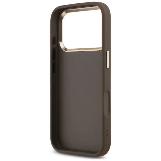 Калъф за iPhone 18 Pro Max / iPhone 17 Pro Max - Hardcase 4G Classic Logo with Strap (GUHCP18XP4GMGSCW) - Guess - Кафяв