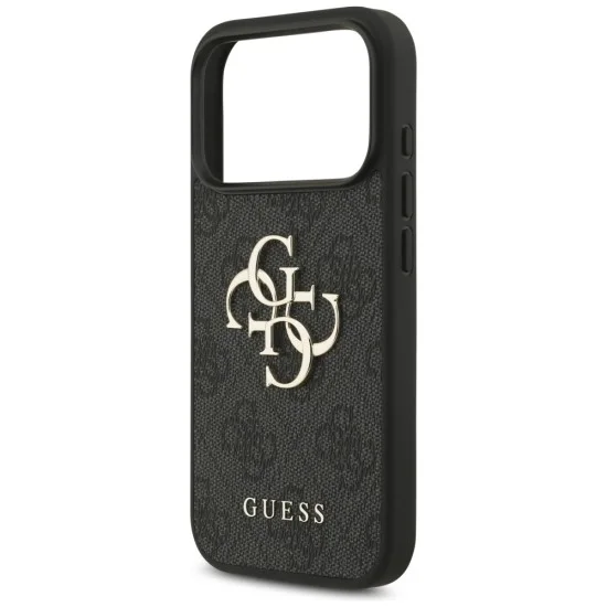 Калъф за iPhone 18 Pro Max / iPhone 17 Pro Max - Hardcase 4G Classic Logo with Strap (GUHCP18XP4GMGSK) - Guess - Черен