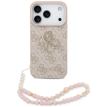 Калъф за iPhone 18 Pro Max / iPhone 17 Pro Max - Hardcase 4G Classic Logo with Strap (GUHCP18XP4GMGSP) - Guess - Розов