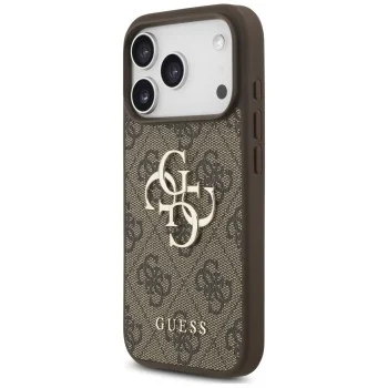 Калъф за iPhone 18 Pro Max / iPhone 17 Pro Max - Hardcase 4G Classic Logo with Strap (GUHCP18XP4GMGSW) - Guess - Кафяв