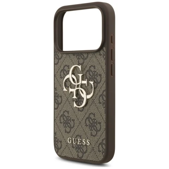 Калъф за iPhone 18 Pro Max / iPhone 17 Pro Max - Hardcase 4G Classic Logo with Strap (GUHCP18XP4GMGSW) - Guess - Кафяв