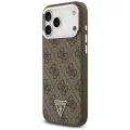 Калъф за iPhone 18 Pro Max / iPhone 17 Pro Max - Hardcase 4G Triangle Logo MagSafe (GUHMP18XP4TSRCMW) - Guess - Кафяв