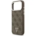 Калъф за iPhone 18 Pro Max / iPhone 17 Pro Max - Hardcase 4G Triangle Logo MagSafe (GUHMP18XP4TSRCMW) - Guess - Кафяв
