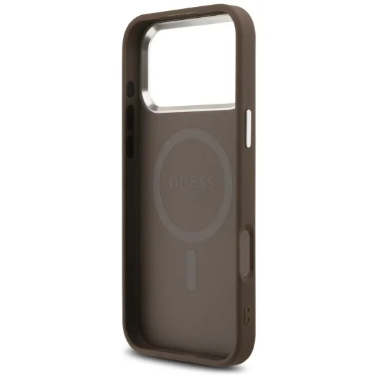 Калъф за iPhone 18 Pro Max / iPhone 17 Pro Max - Hardcase 4G Triangle Logo MagSafe (GUHMP18XP4TSRCMW) - Guess - Кафяв