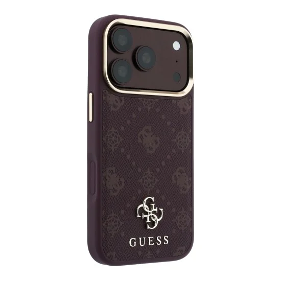 Калъф за iPhone 18 Pro Max / iPhone 17 Pro Max - Peony 4G Small Logo MagSafe (GUHMP18X6PGS4NPU) - Guess - Бордо