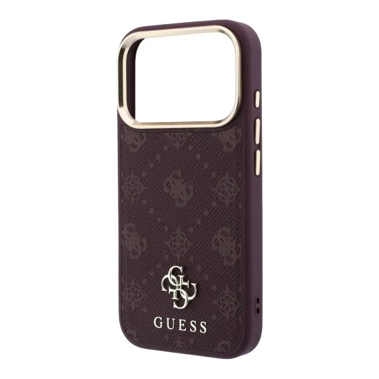 Калъф за iPhone 18 Pro Max / iPhone 17 Pro Max - Peony 4G Small Logo MagSafe (GUHMP18X6PGS4NPU) - Guess - Бордо