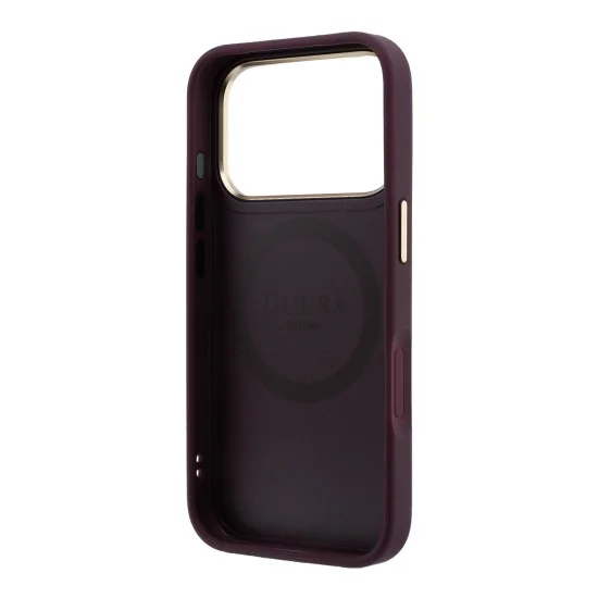 Калъф за iPhone 18 Pro Max / iPhone 17 Pro Max - Peony 4G Small Logo MagSafe (GUHMP18X6PGS4NPU) - Guess - Бордо