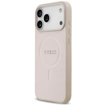 Калъф за iPhone 18 Pro Max / iPhone 17 Pro Max - Saffiano MagSafe (GUHMP18XPSAHMCP) - Guess - Розов