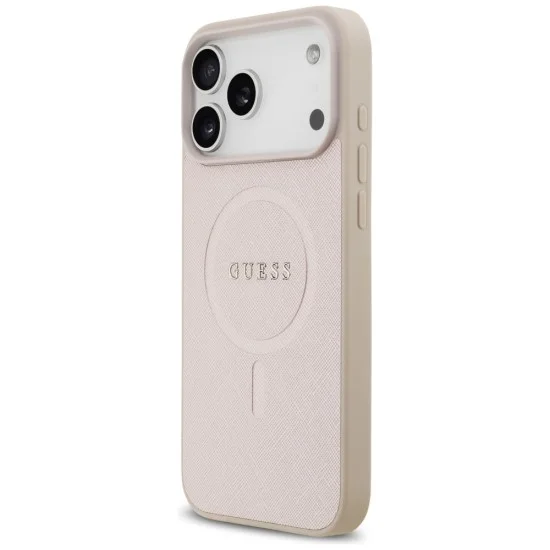 Калъф за iPhone 18 Pro Max / iPhone 17 Pro Max - Saffiano MagSafe (GUHMP18XPSAHMCP) - Guess - Розов