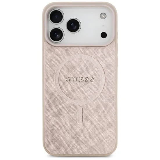 Калъф за iPhone 18 Pro Max / iPhone 17 Pro Max - Saffiano MagSafe (GUHMP18XPSAHMCP) - Guess - Розов