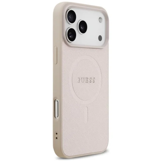 Калъф за iPhone 18 Pro Max / iPhone 17 Pro Max - Saffiano MagSafe (GUHMP18XPSAHMCP) - Guess - Розов