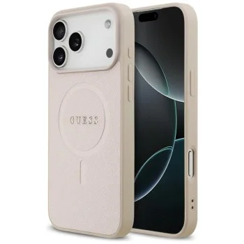 Калъф за iPhone 18 Pro Max / iPhone 17 Pro Max - Saffiano MagSafe (GUHMP18XPSAHMCP) - Guess - Розов