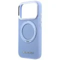 Калъф за iPhone 18 Pro Max / iPhone 17 Pro Max - Saffiano Ring Stand 360° Classic Logo (KLHMP18X6PSARSKMB) - Karl Lagerfeld - Светло син