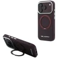 Калъф за iPhone 18 Pro Max / iPhone 17 Pro Max - Saffiano Ring Stand 360° Classic Logo (KLHMP18X6PSARSKMR) - Karl Lagerfeld - Бордо