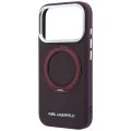 Калъф за iPhone 18 Pro Max / iPhone 17 Pro Max - Saffiano Ring Stand 360° Classic Logo (KLHMP18X6PSARSKMR) - Karl Lagerfeld - Бордо