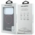 Калъф за iPhone 18 Pro Max / iPhone 17 Pro Max - Saffiano Ring Stand 360° Classic Logo (KLHMP18X6PSARSKMR) - Karl Lagerfeld - Бордо