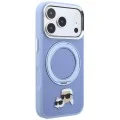 Калъф за iPhone 18 Pro Max / iPhone 17 Pro Max - Saffiano Ring Stand 360° KC Heads Pin (KLHMP18XPSRSKCHB) - Karl Lagerfeld - Светло син