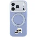 Калъф за iPhone 18 Pro Max / iPhone 17 Pro Max - Saffiano Ring Stand 360° KC Heads Pin (KLHMP18XPSRSKCHB) - Karl Lagerfeld - Светло син