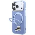 Калъф за iPhone 18 Pro Max / iPhone 17 Pro Max - Saffiano Ring Stand 360° KC Heads Pin (KLHMP18XPSRSKCHB) - Karl Lagerfeld - Светло син
