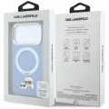 Калъф за iPhone 18 Pro Max / iPhone 17 Pro Max - Saffiano Ring Stand 360° KC Heads Pin (KLHMP18XPSRSKCHB) - Karl Lagerfeld - Светло син