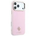 Калъф за iPhone 18 Pro Max / iPhone 17 Pro Max - Saffiano Small 4G Classic MagSafe (GUHMP18X6PSA4DMP) - Guess - Розов