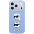 Калъф за iPhone 18 Pro Max / iPhone 17 Pro Max - Saffiano with K&C Heads Pins and Logo (KLHCP18XPSWFDHPB) - Karl Lagerfeld - Светло син
