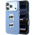 Калъф за iPhone 18 Pro Max / iPhone 17 Pro Max - Saffiano with K&C Heads Pins and Logo (KLHCP18XPSWFDHPB) - Karl Lagerfeld - Светло син
