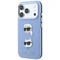 Калъф за iPhone 18 Pro Max / iPhone 17 Pro Max - Saffiano with K&C Heads Pins and Logo (KLHCP18XPSWFDHPB) - Karl Lagerfeld - Светло син