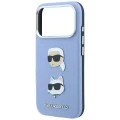 Калъф за iPhone 18 Pro Max / iPhone 17 Pro Max - Saffiano with K&C Heads Pins and Logo (KLHCP18XPSWFDHPB) - Karl Lagerfeld - Светло син