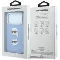 Калъф за iPhone 18 Pro Max / iPhone 17 Pro Max - Saffiano with K&C Heads Pins and Logo (KLHCP18XPSWFDHPB) - Karl Lagerfeld - Светло син