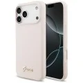 Калъф за iPhone 18 Pro Max / iPhone 17 Pro Max - Silicone Script Metal Logo MagSafe (GUHMP18XSMBSLP) - Guess - Розов