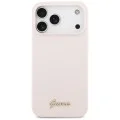 Калъф за iPhone 18 Pro Max / iPhone 17 Pro Max - Silicone Script Metal Logo MagSafe (GUHMP18XSMBSLP) - Guess - Розов