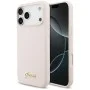 Калъф за iPhone 18 Pro Max / iPhone 17 Pro Max - Silicone Script Metal Logo MagSafe (GUHMP18XSMBSLP) - Guess - Розов