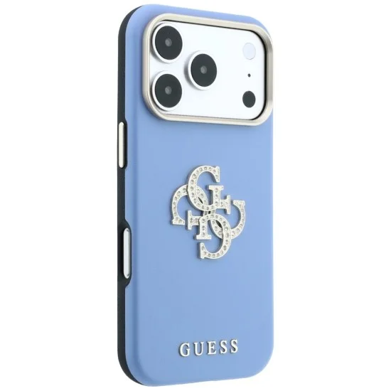 Калъф за iPhone 18 Pro Max / iPhone 17 Pro Max - Smooth Big Strass Logo (GUHCP18X6PWGSPDB) - Guess - Светло син