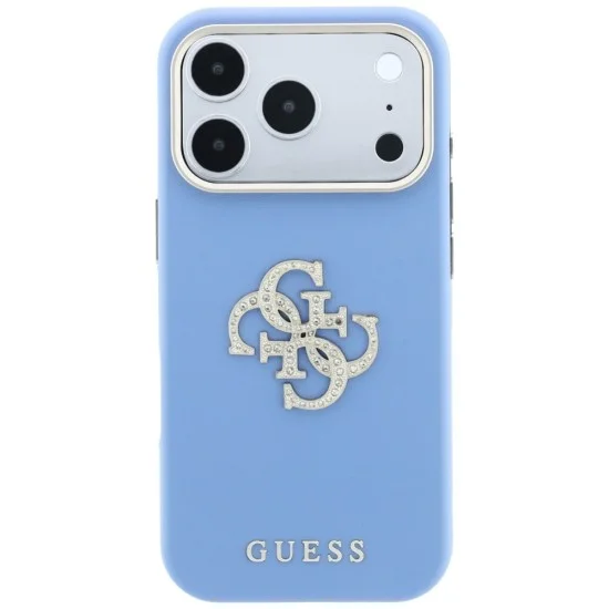 Калъф за iPhone 18 Pro Max / iPhone 17 Pro Max - Smooth Big Strass Logo (GUHCP18X6PWGSPDB) - Guess - Светло син