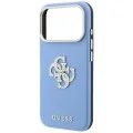 Калъф за iPhone 18 Pro Max / iPhone 17 Pro Max - Smooth Big Strass Logo (GUHCP18X6PWGSPDB) - Guess - Светло син