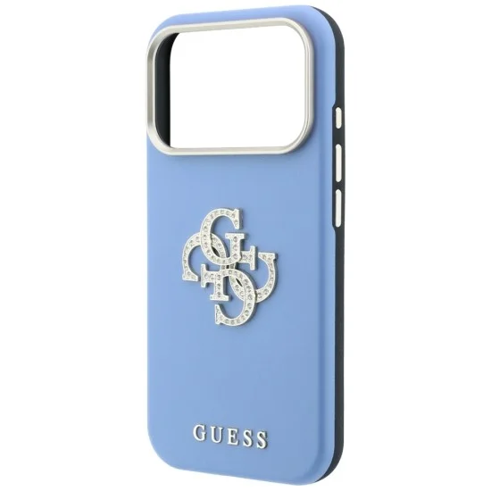 Калъф за iPhone 18 Pro Max / iPhone 17 Pro Max - Smooth Big Strass Logo (GUHCP18X6PWGSPDB) - Guess - Светло син