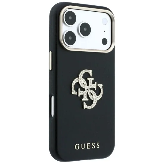 Калъф за iPhone 18 Pro Max / iPhone 17 Pro Max - Smooth Big Strass Logo (GUHCP18X6PWGSPDK) - Guess - Черен