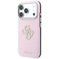 Калъф за iPhone 18 Pro Max / iPhone 17 Pro Max - Smooth Big Strass Logo (GUHCP18X6PWGSPDP) - Guess - Розов