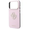Калъф за iPhone 18 Pro Max / iPhone 17 Pro Max - Smooth Big Strass Logo (GUHCP18X6PWGSPDP) - Guess - Розов