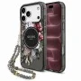 Калъф за iPhone 18 Pro Max / iPhone 17 Pro Max - IML Flowers with Pearl Strap MagSafe - Guess - Черен